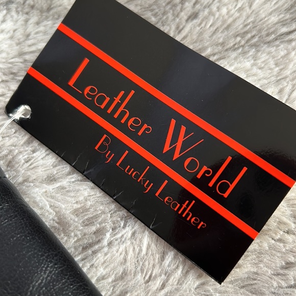 NWT leather world by lucky leather black, motorcycle, chaps size unisex … - Picture 6 of 8